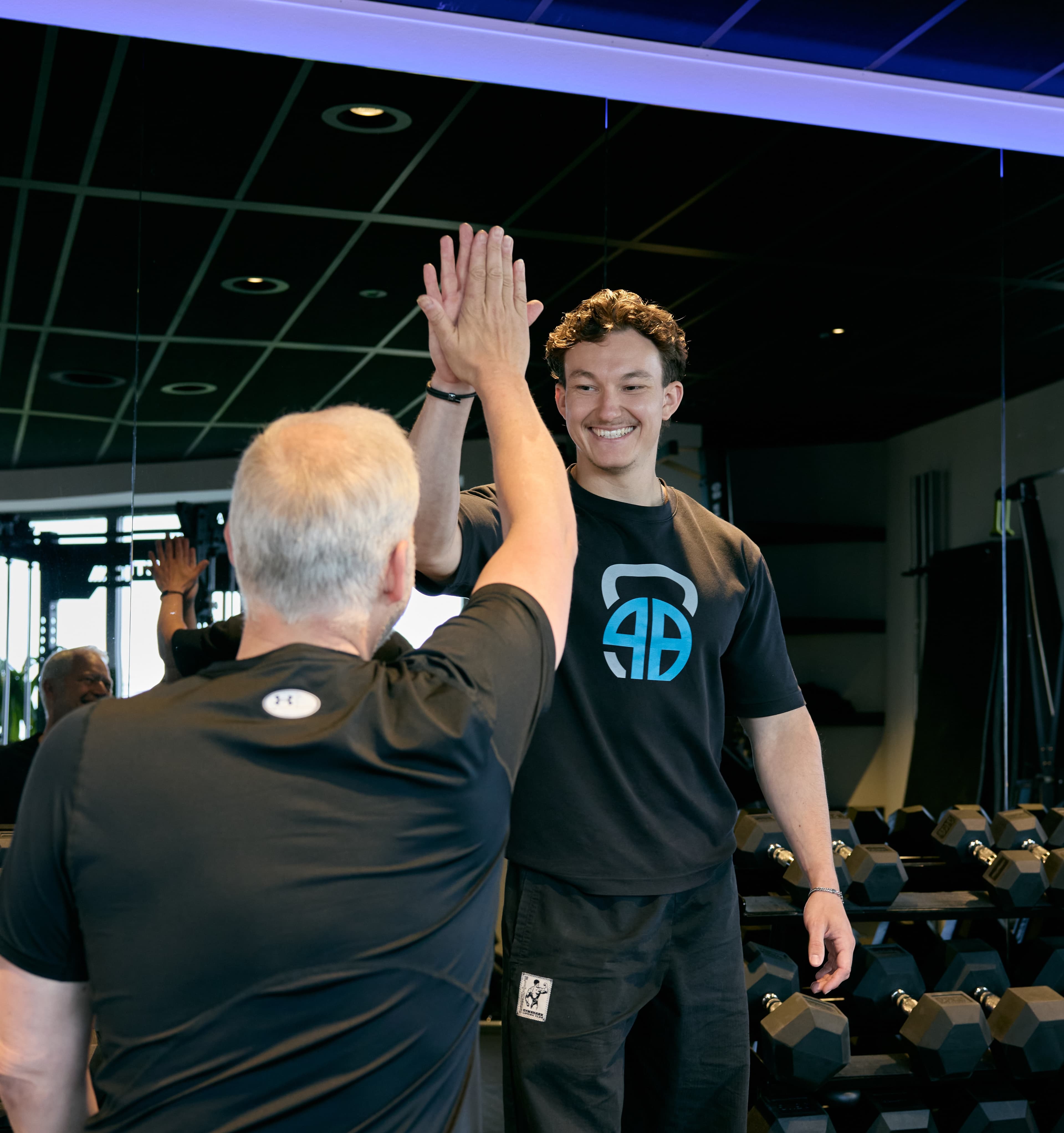 De trainingsvloer waar de groepstrainingen plaatsvinden